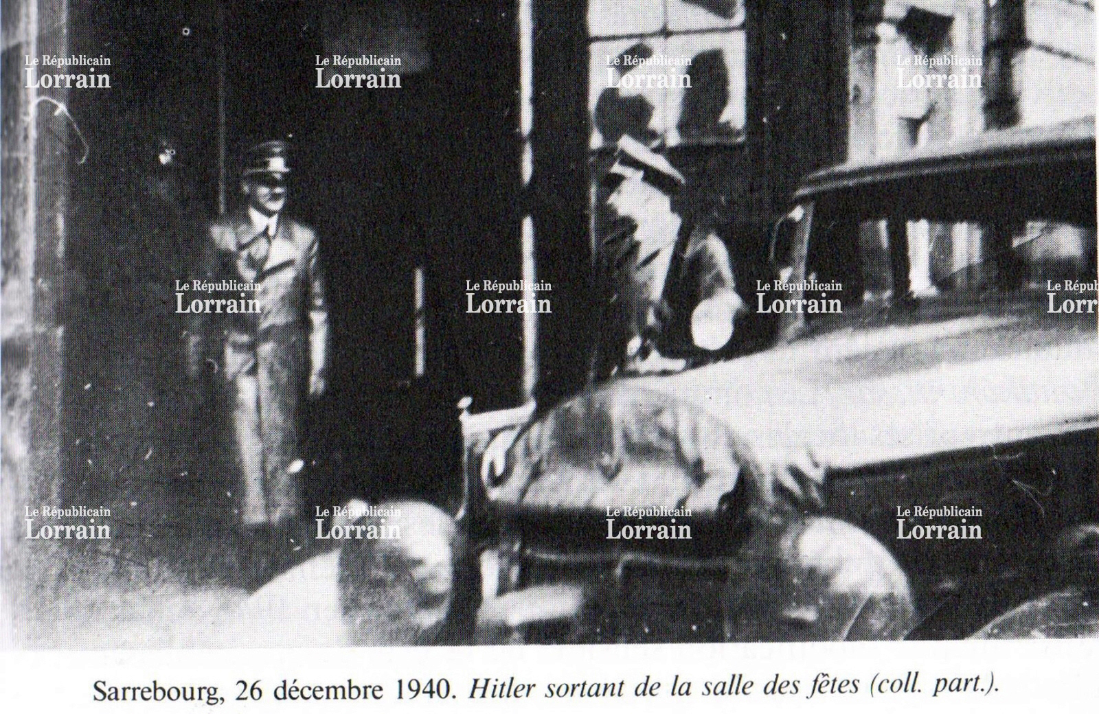 Adolf Hitler leaves the community center in Sarrebourg, France